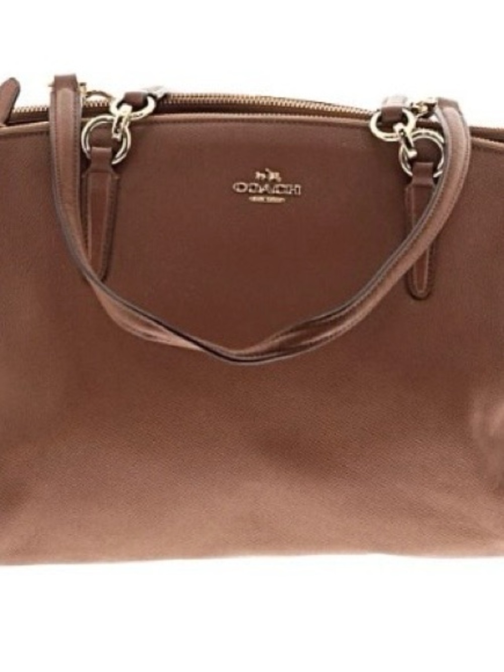 Coach Christie Carryall Tan Leather Tote with Gold Accent Hardware